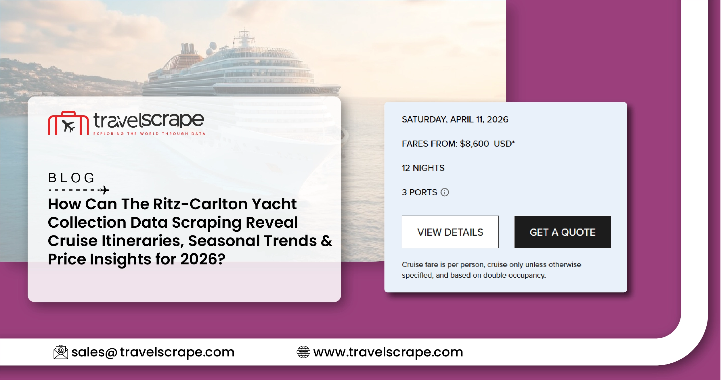 The Ritz-Carlton Yacht Collection Data Scraping for Cruise Itineraries